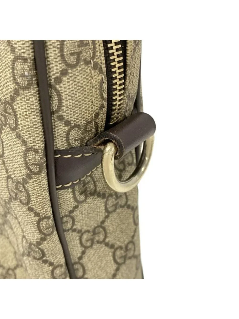 Gucci Business Bag GG Plus Supreme Beige Ebony Dark Brown Leather - Picture 15 of 15